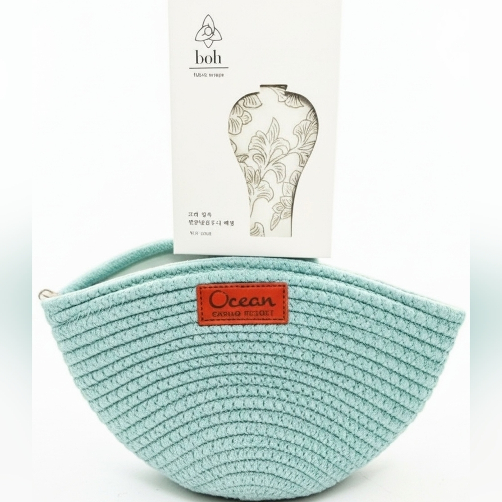Nib luxury Korean handkerchief personally gifted by president + teal rope bag